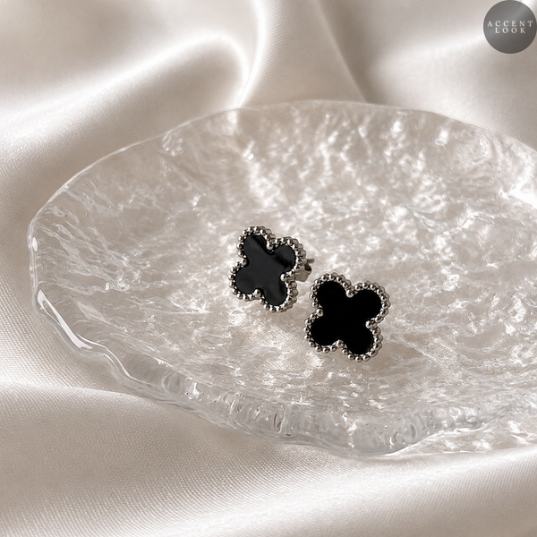 Жіночі сережки Noir Clover Earrings ЖСN-001 фото