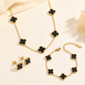 Комплект: колье + браслет + серьги SET-KLEVER-GOLD-001 фото