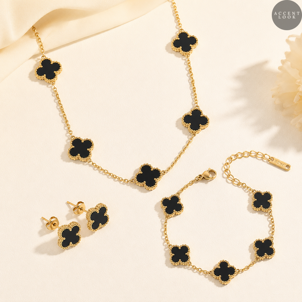 Комплект: колье + браслет + серьги SET-KLEVER-GOLD-001 фото