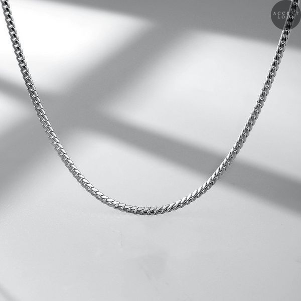 Чоловічий ланцюжок Cuban Link &mdash; сріблястий ЧЛCL-01 фото